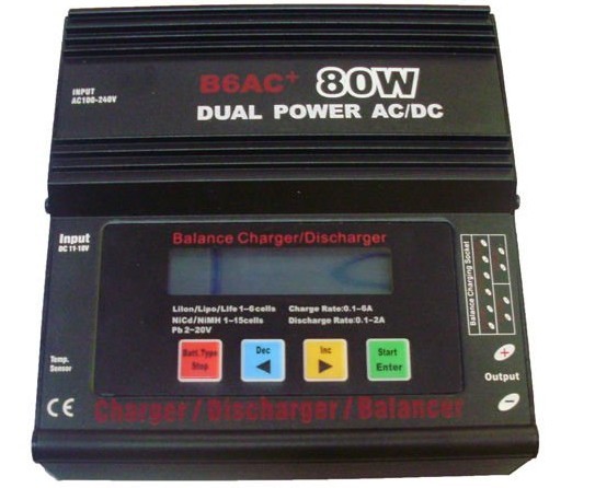 Dual power AC/DC B6AC+80w balance charger built-in AC adaptor