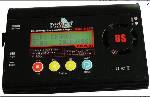 New arrival RC charger!7A,150W,HBC8150 lipo battery charger